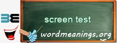 WordMeaning blackboard for screen test